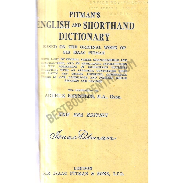 Pitmans English and Shorthand Dictionary [original London edition]